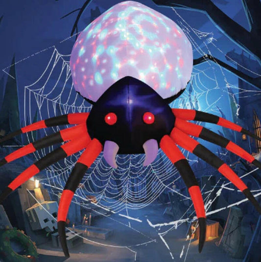 5FT Inflatable Halloween Spider with Magic Light – LED Blow-Up Decoration for Garden, Lawn, and Outdoor Displays
