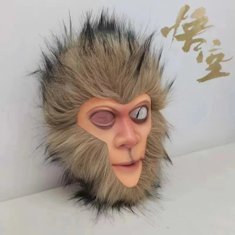 Black Myth Wukong Skull Mask – 3D Full Head Cosplay Helmet for Halloween & Carnival Events