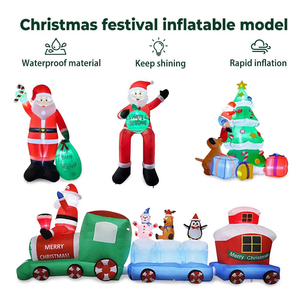 2025 Christmas Inflatables 8FT 215-270Cm Glowing Santa Claus with LED Outdoor Home Cafe Decoration Party Garden Xmas Decor.