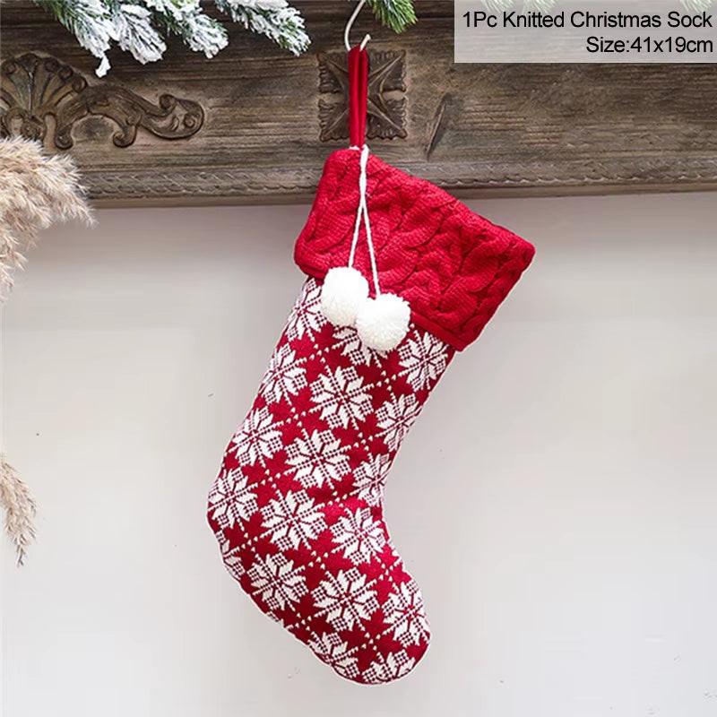 Handcrafted Knitted Christmas Stockings – Classic Holiday Décor for Gifts & Traditions.