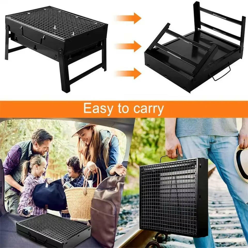 Portable BBQ - Stainless Steel Charcoal Grill.