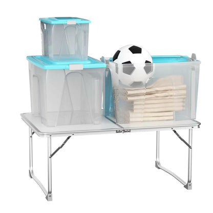 Compact Aluminium Folding Picnic Table for Outdoor Use, 60x40x26 cm.