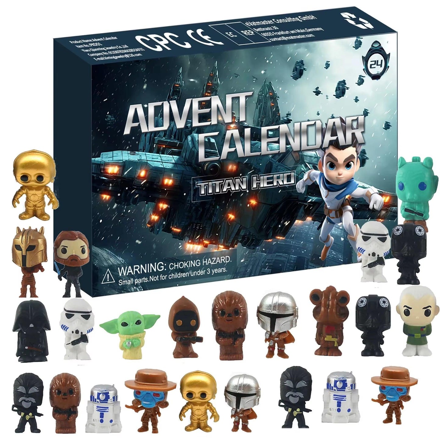 Star Wars Baby Yoda Advent Calendar – 24 Days of Grogu Mini Figure Surprises, Christmas Countdown Gift for Kids & Collectors.