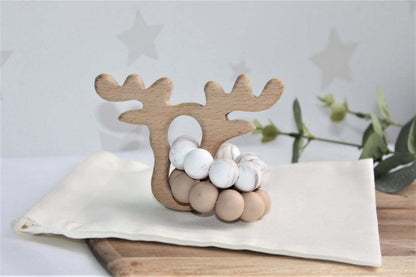 Baby Wooden Rattles, Raw Wooden Toys, Silicone Beads Color Enlightenment Education, Chewable Toys