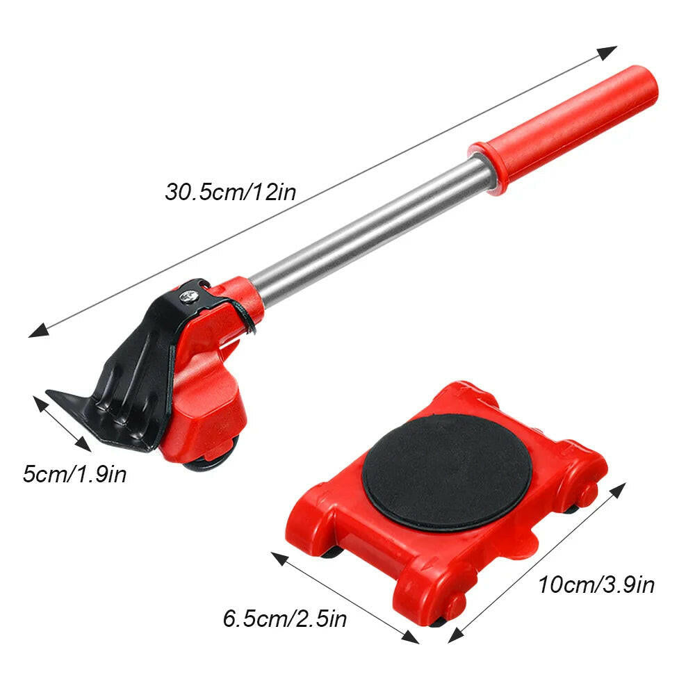 Heavy Duty Furniture Lifter & Mover Set – 5Pcs, 360° Rotating Wheels.