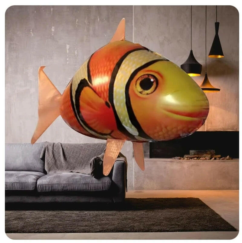 Remote Control Inflatable Shark Toy - Air Swimming RC Animal Balloon for Kids.
