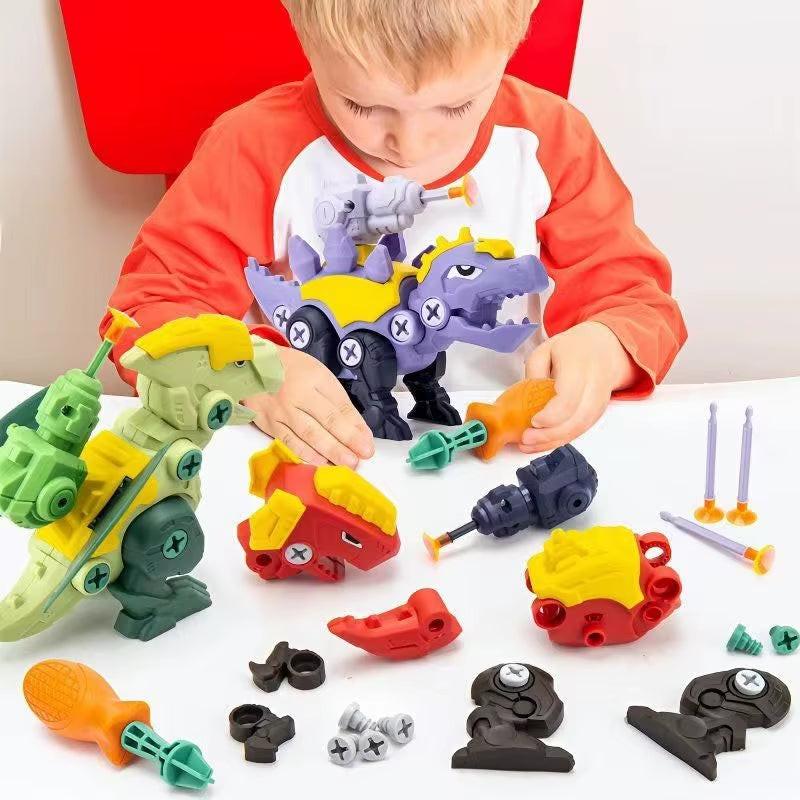 Build, Play & Battle – 3D DIY Dinosaur Puzzle Toy with Screwdriver & Soft Bullet Launcher.