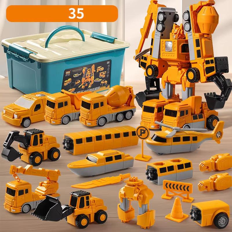 Magnetic Transforming Engineer Car Set – STEM Building Toy for Kids.