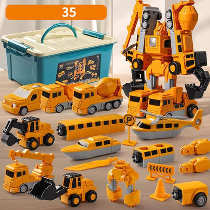 Magnetic Transforming Engineer Car Set – STEM Building Toy for Kids.