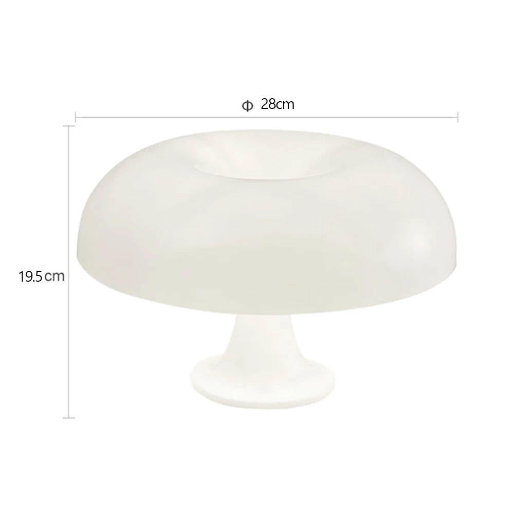 Mushroom Table Lamp - Modern Danish Design for Your Bedroom or Living Space - Eye-Catching Orange Accent Lighting.