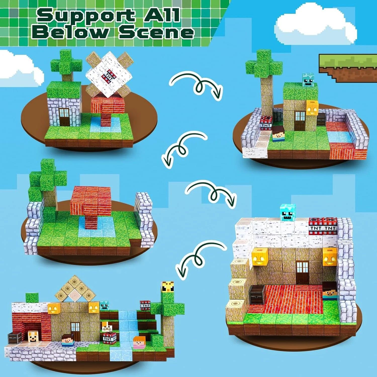 Stack, Build & Learn – 150PCS Montessori‑Style Magnetic Building Cubes for STEM Creativity.