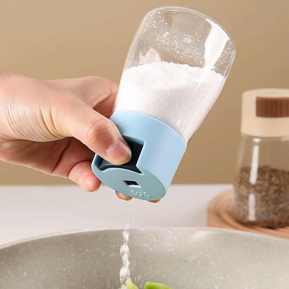 Dustproof 0.5G Press Type Seasoning Container - The Ultimate Salt Dispenser for a Tidy Kitchen!.