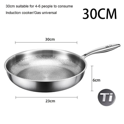 Pure Titanium Frying Pan – Hammer-Pattern Non-Coated Cookware (26/28/30cm)