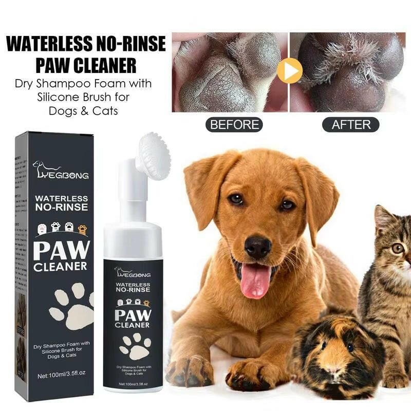 Dog Paw Washing Foam -  Rinse-Free Paw Cleaner.