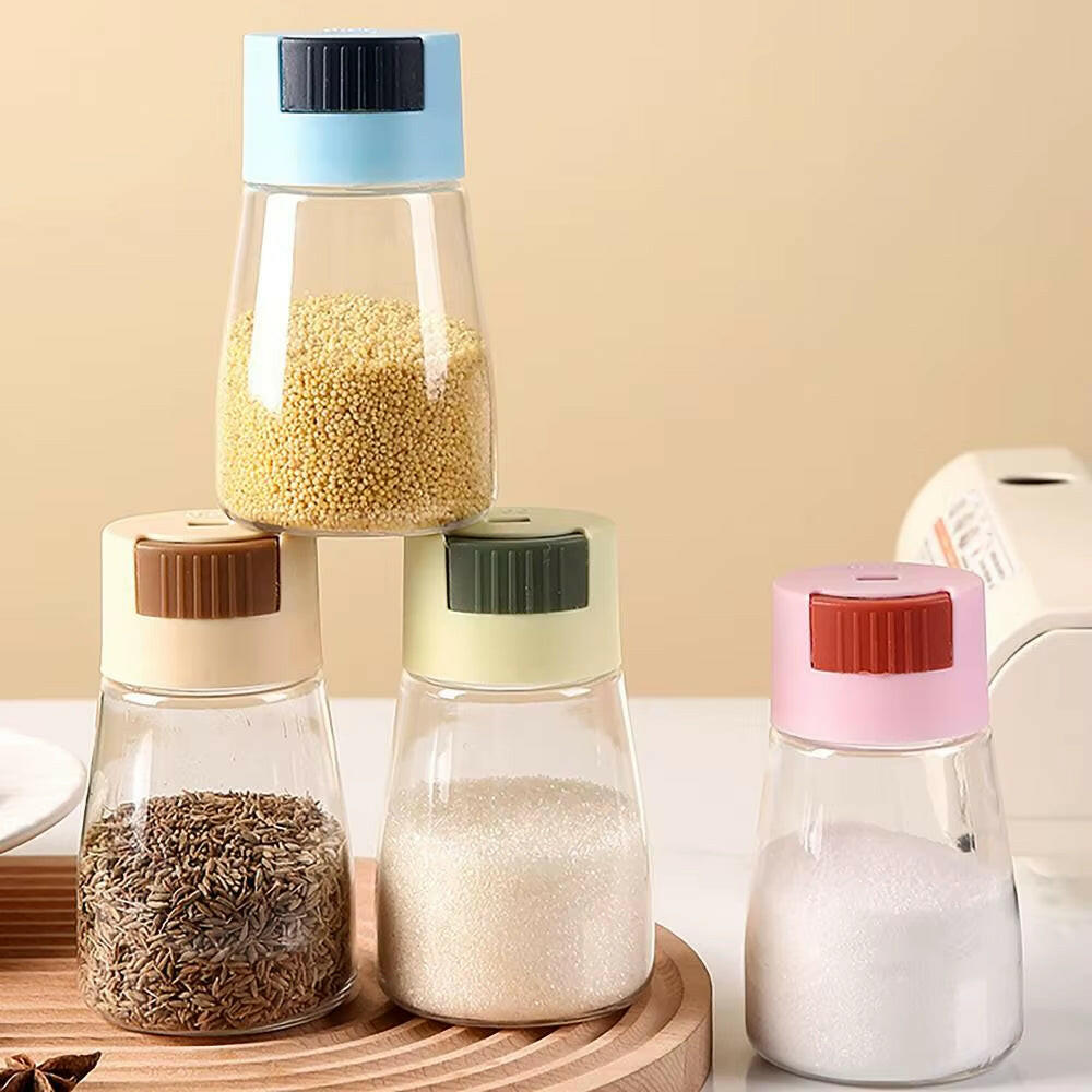 Dustproof 0.5G Press Type Seasoning Container - The Ultimate Salt Dispenser for a Tidy Kitchen!.