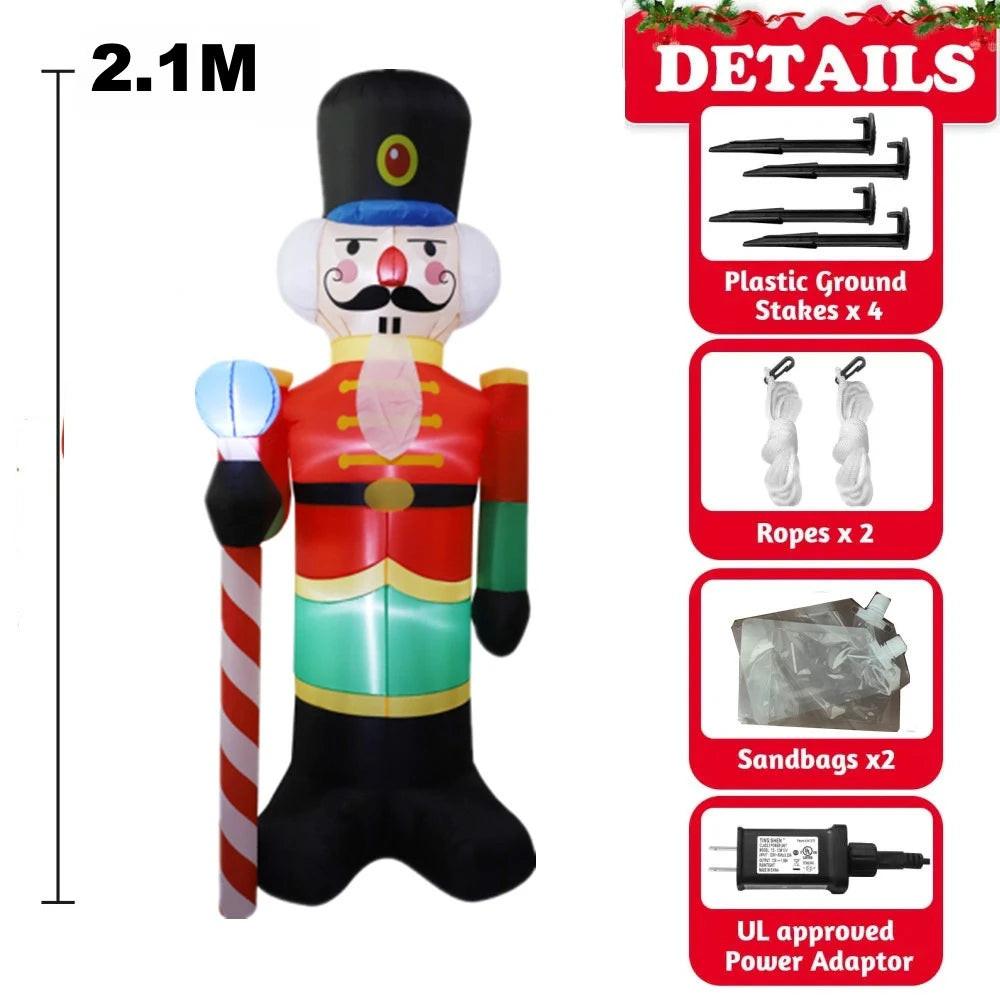 8FT Christmas Inflatable Collection – Nutcracker, Santa, Gingerbread, Snowman & Gnome Variants with LED Lights.