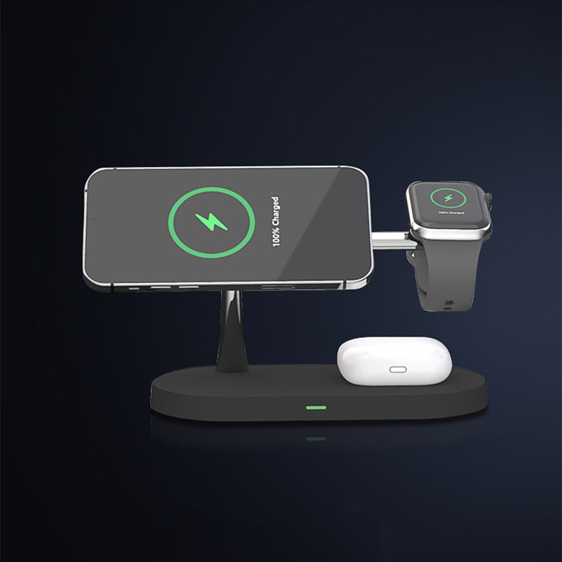 5‑in‑1 Magnetic Wireless Charger with Night Lamp & Fast Charging.