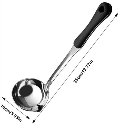 Premium Stainless Steel Oil Separator Ladle - Heavy-Duty, Long Handle, Dishwasher Safe - Ideal for Home & Professional Chefs!.