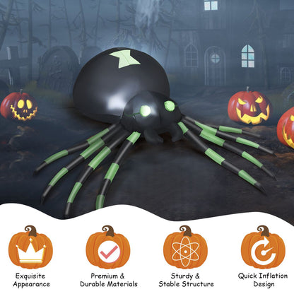 1.8m Halloween Inflatable Spider – LED‑Lit Outdoor Decoration