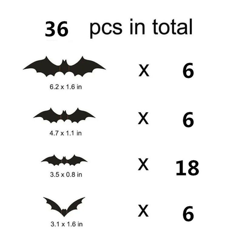 2025 3D Black PVC Bat Wall Stickers – 12-Piece Halloween Set for DIY Haunted Decor & Party Atmosphere