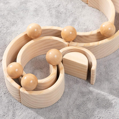 Montessori Wooden Rainbow Balls | 6-Piece Toddler Toy.