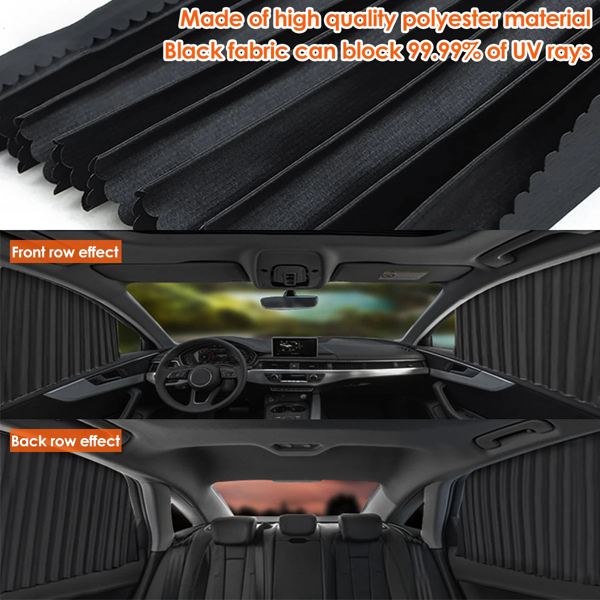 ​​​​​​​Magnetic Car Sunshade Curtains – UV Protection & Privacy Shield