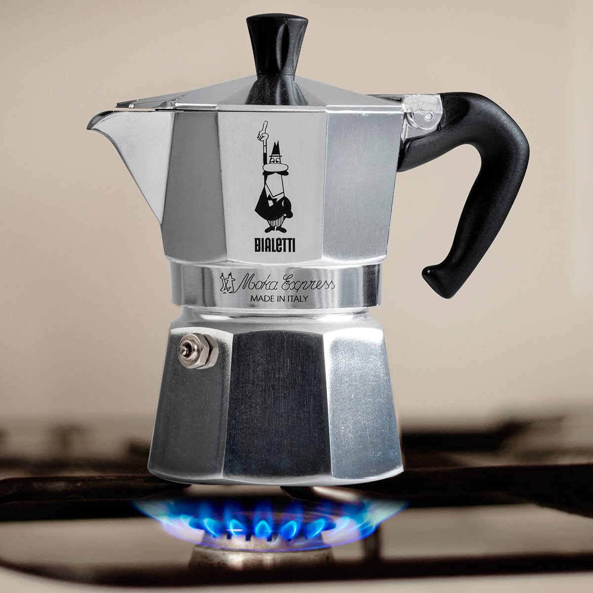 Bialetti Moka Express espresso maker, luxury Italian coffee brewing at home