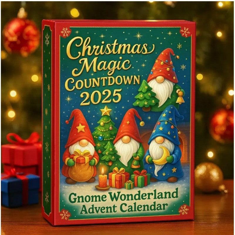Gnome Wonderland Advent Calendar – 24 Hand-Painted Ornaments | A Whimsical Countdown for Holiday Joy.