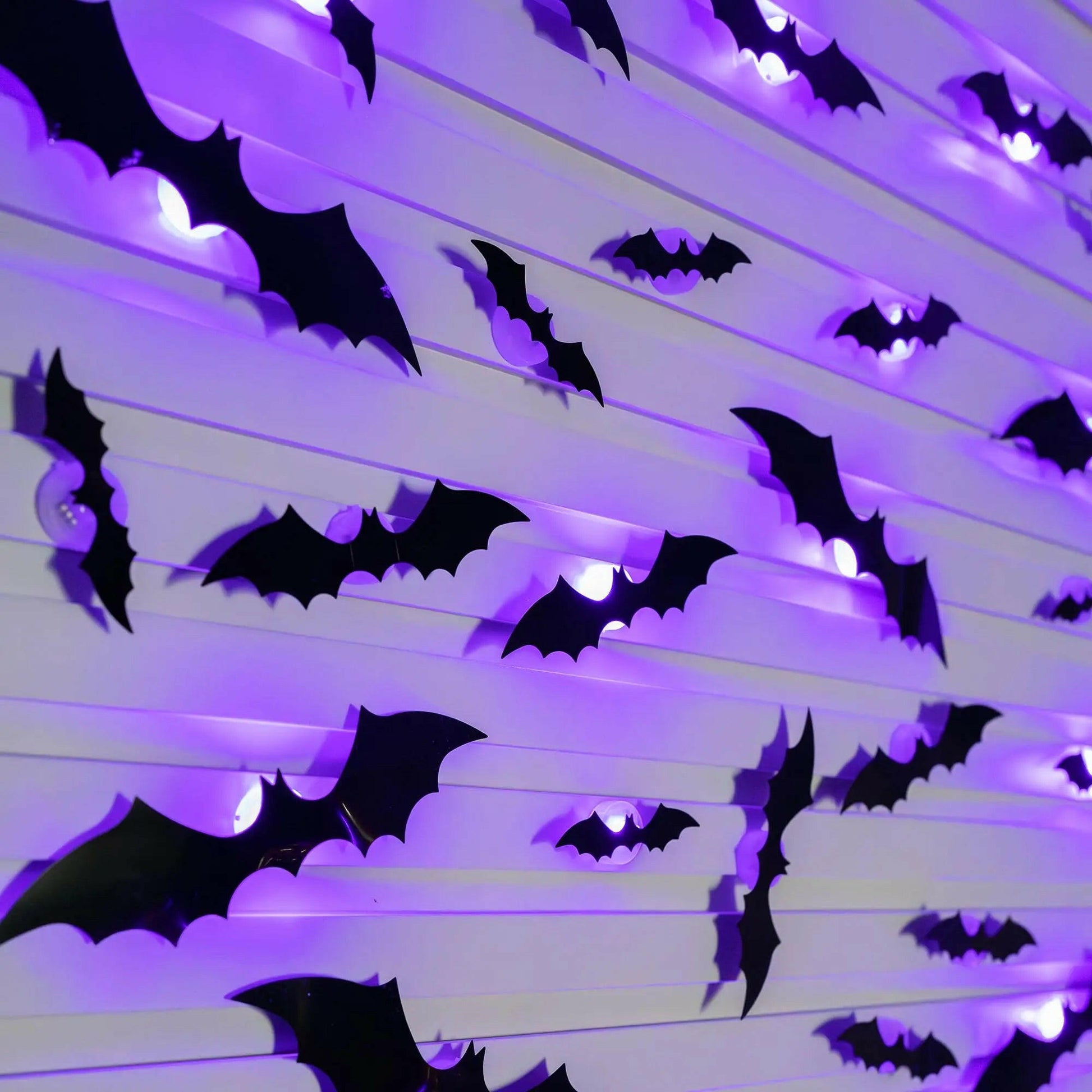 Halloween LED Bat Wall Decor - Realistic 3D PVC Bat Stickers for Indoor and Outdoor Halloween Party Decoration