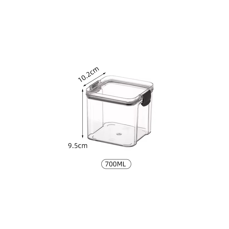  Airtight Transparent Plastic Food Containers with Lid  700ML 1300ML