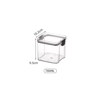  Airtight Transparent Plastic Food Containers with Lid  700ML 1300ML