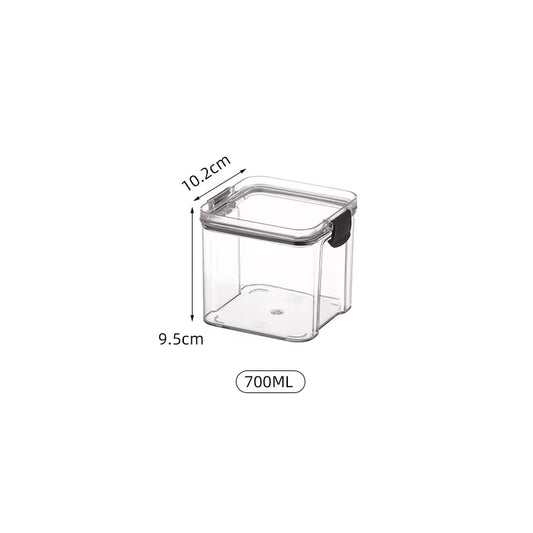  Airtight Transparent Plastic Food Containers with Lid  700ML 1300ML