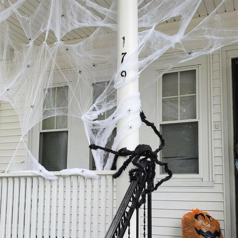 Stretchy Artificial Spider Web – Multi-Color Cobwebs for Halloween Party & Haunted House Decor (20g/40g)