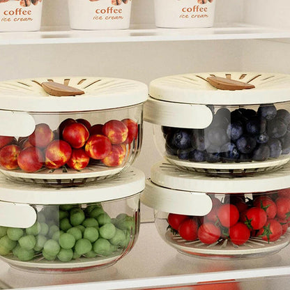 2-In-1 Fruit Drain Basket Vegetable Washing Basket with Foldable Handle Refrigerator Crisper Storage Bowl for Home Kitchen.