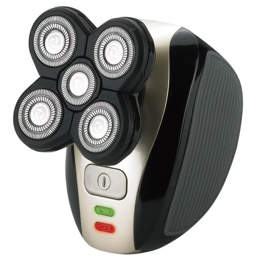 Multifunctional Five-Blade Shaver with floating head design, waterproof body & rechargeable battery. Perfect for precision grooming at home or on the go!
