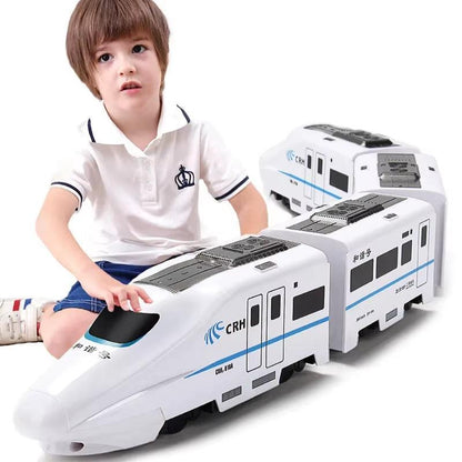 Nonstop Railway Fun – Kids Electric High‑Speed Train Toy with Lights, Sounds & 360° Bump‑and‑Go Action.