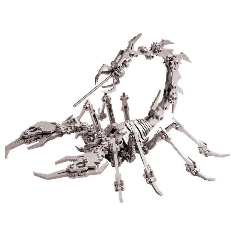 3D stainless steel dragon scorpion king puzzle, DIY assembly with movable joints.