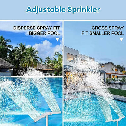 Double Head Fountain - Transform Your Pool Experience  - Adjustable Spray, Cooling Effect & Easy Installation for All Pools!.