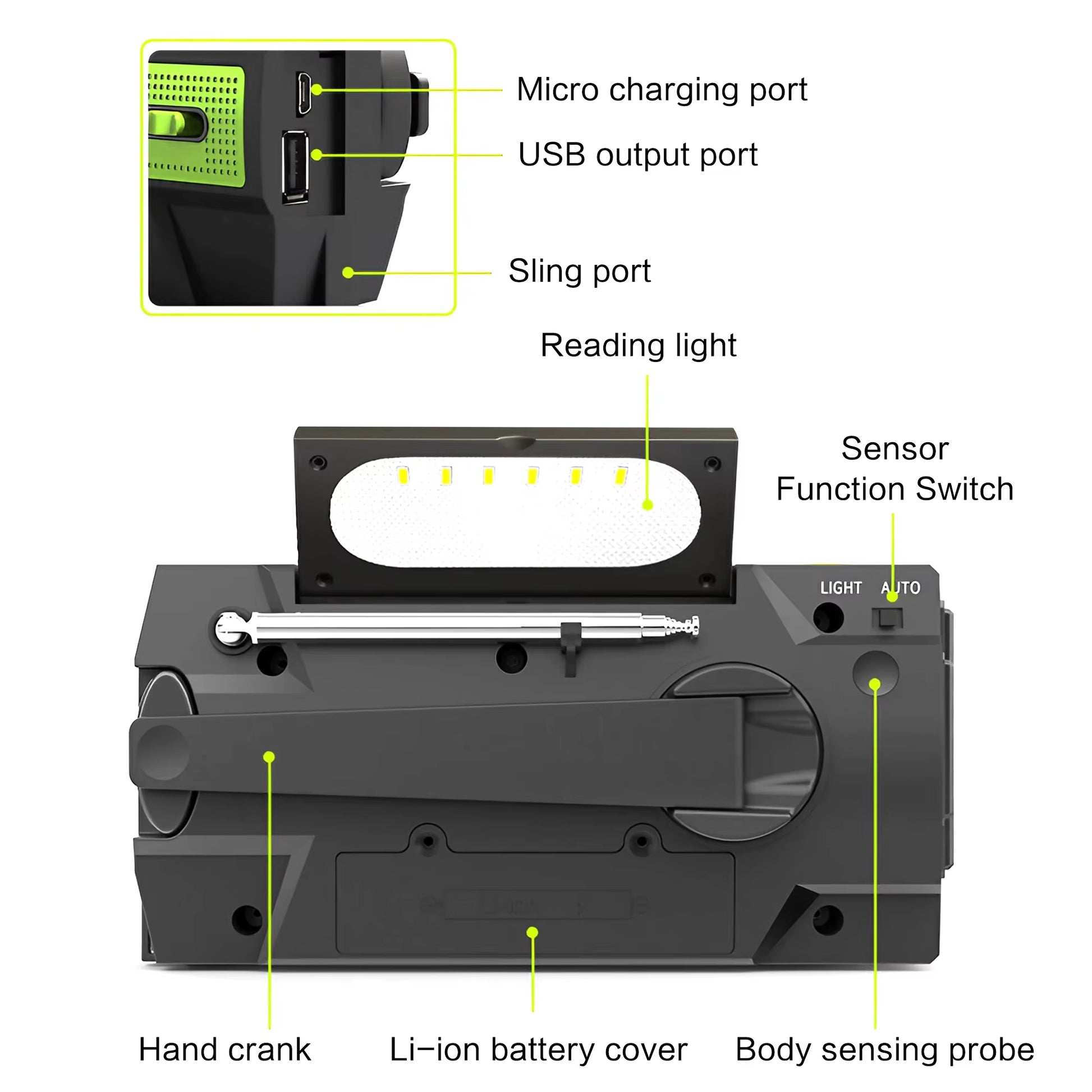 Stay Safe with NOAA Emergency Radio & Power Bank - Solar/Crank Charging!