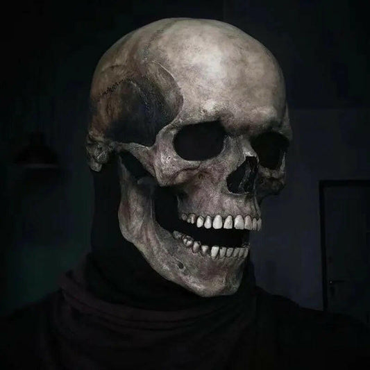 Realistic Skull Mask with Movable Jaw – Full Head Horror Helmet for Halloween & Cosplay