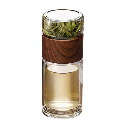 Glass Water Bottle with Infuser & Case - Eco-Friendly, Insulated, Perfect for Tea & Fruit Infusions!.