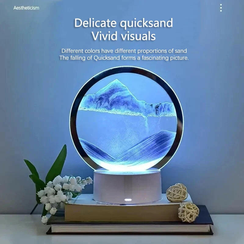 Illuminate Your World with the 16-Color LED 3D Sandscape Lamp – A Stunning Hourglass Night Light and Captivating Deep Sea Art!.