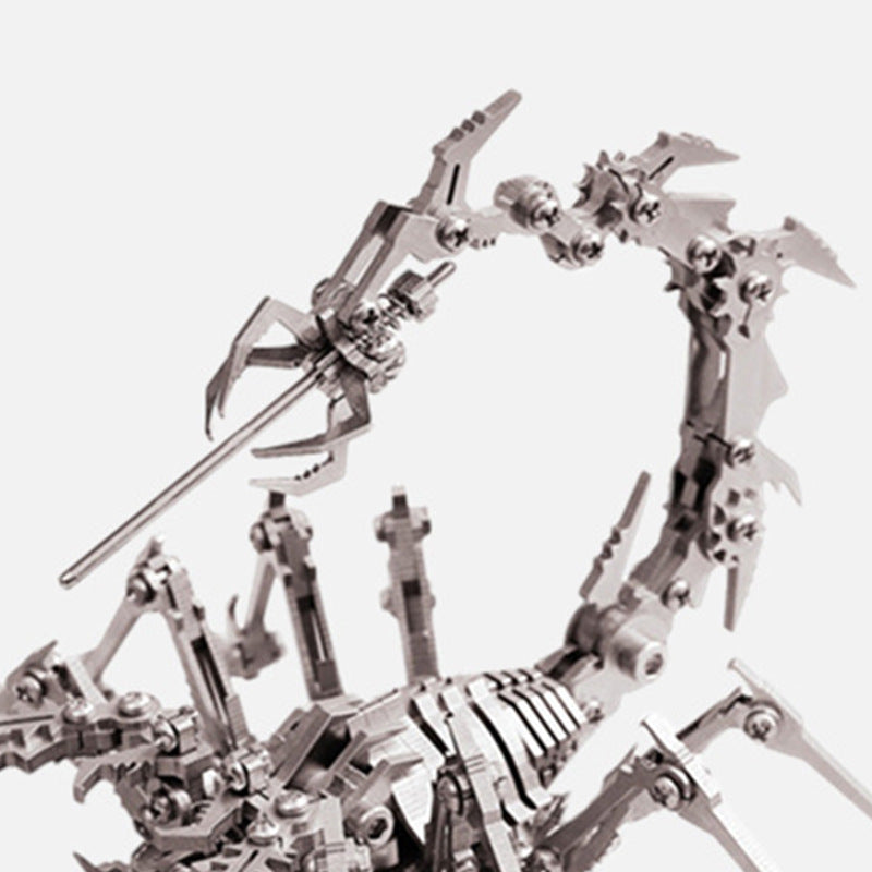 3D stainless steel dragon scorpion king puzzle, DIY assembly with movable joints.