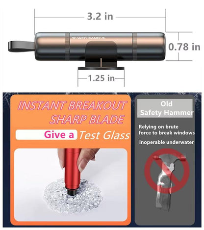 Break Free in Seconds – 2‑in‑1 Car Safety Hammer & Seatbelt Cutter.