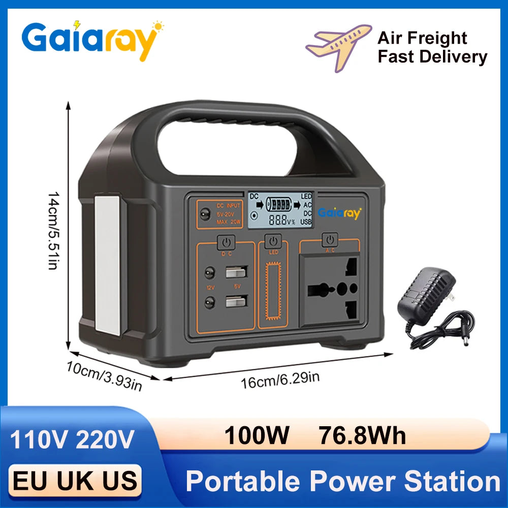 ​​​​​​​100W Portable Power Station – Compact, Powerful & Solar-Ready!