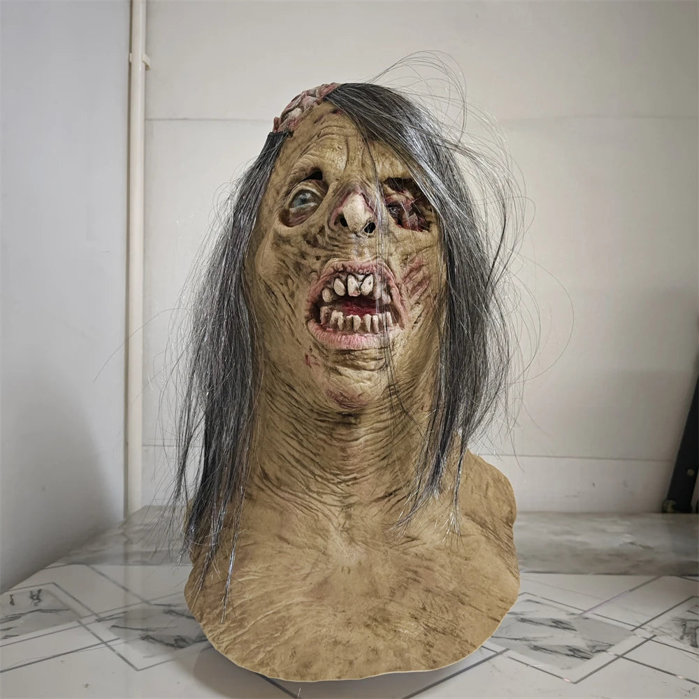 Realistic Zombie Latex Mask – Full Head Horror Prop for Halloween & Cosplay