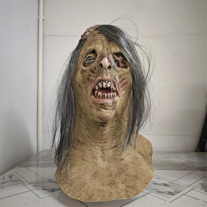 Realistic Zombie Latex Mask – Full Head Horror Prop for Halloween & Cosplay