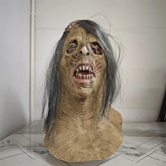 Realistic Zombie Latex Mask – Full Head Horror Prop for Halloween & Cosplay