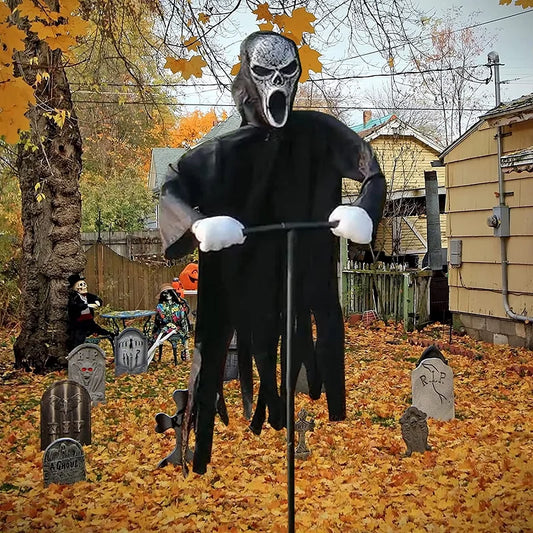 Garden Ghostface Scarecrow Halloween Decor outside Hanging Scary Ghost Scarecrow Decorations Creative Courtyard Bird Repeller