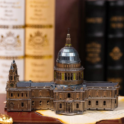 3D Metal Puzzle for Adult Saint Paul'S Cathedral, Assembled Religious Architecture Notre Dame Cathedral Model Kits Miniature Building, Birthday Gift Home Decor